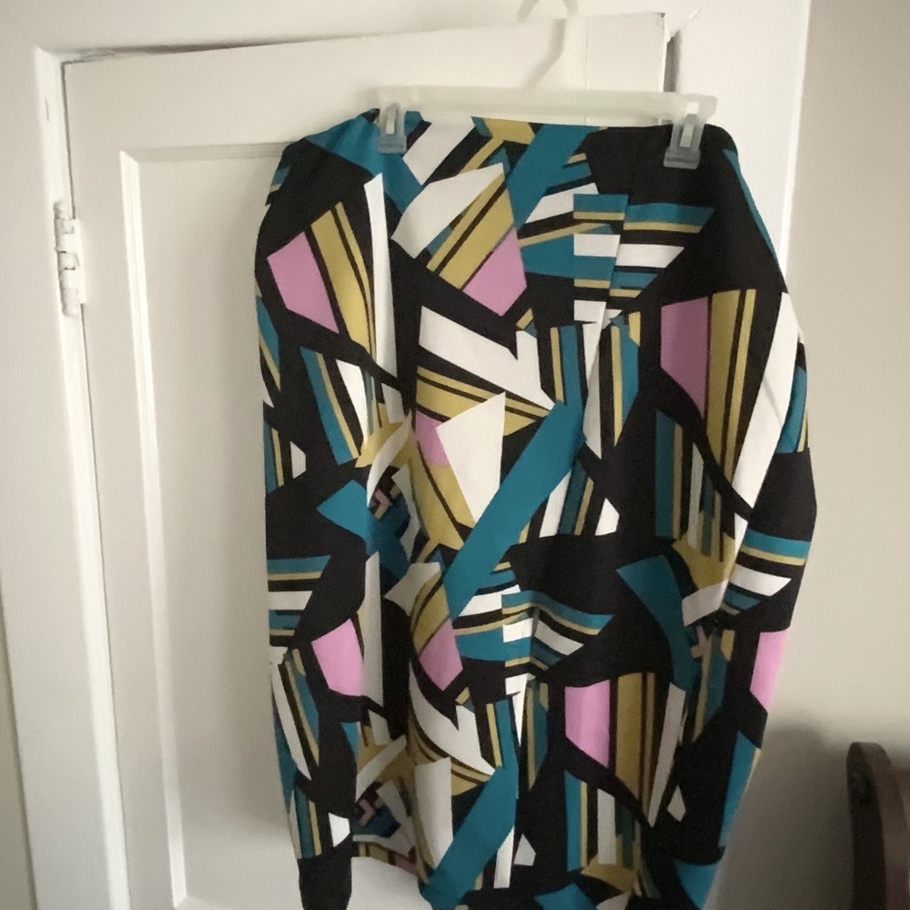 Ashley Stewart Geo Skirt with Front side slit
